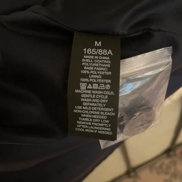 Kate Spade New York Navy and White Plaid Rain Coat - Picture 9 of 11